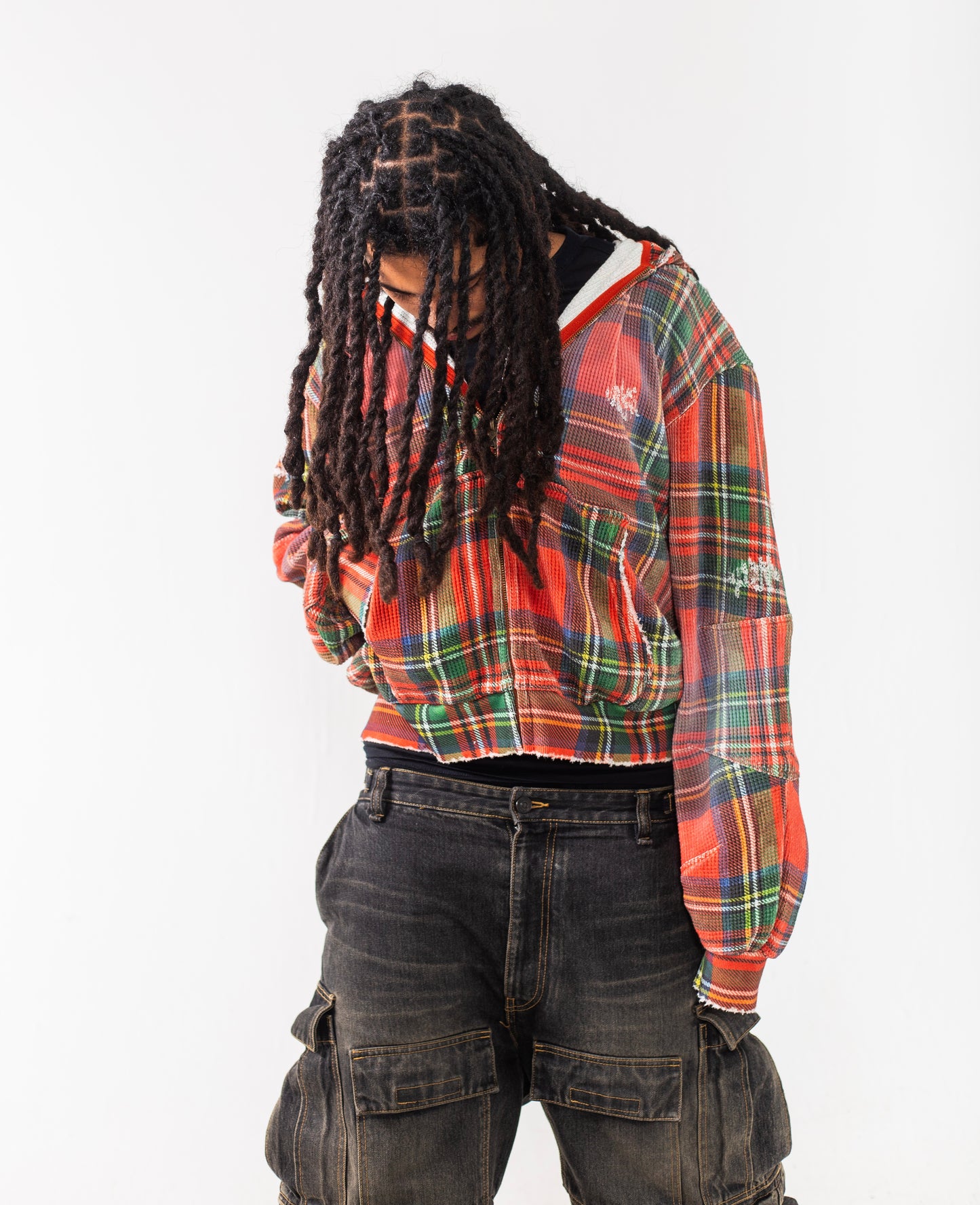 Plaid printed hoodie