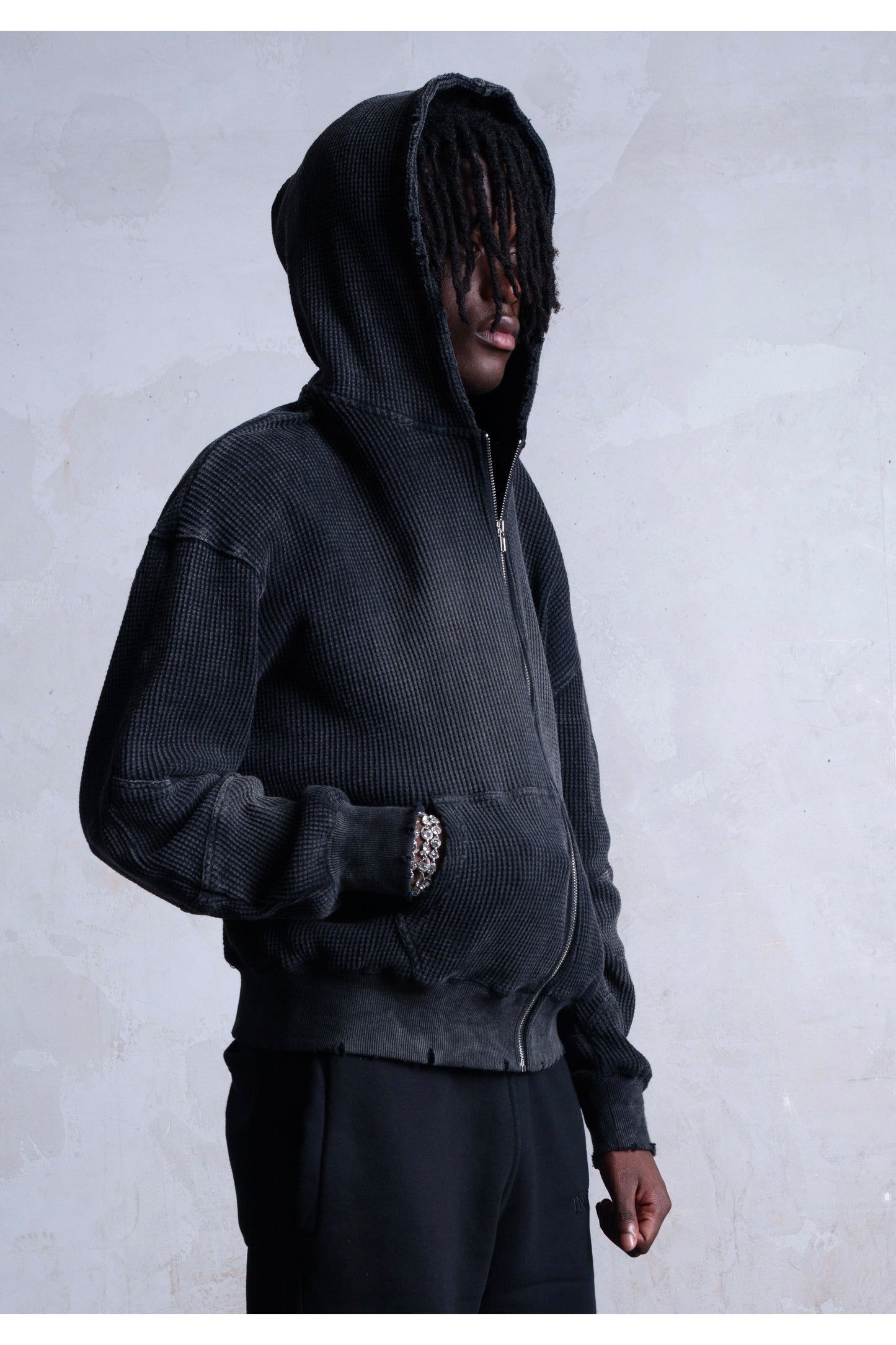 Darted Zip-up Hoodie