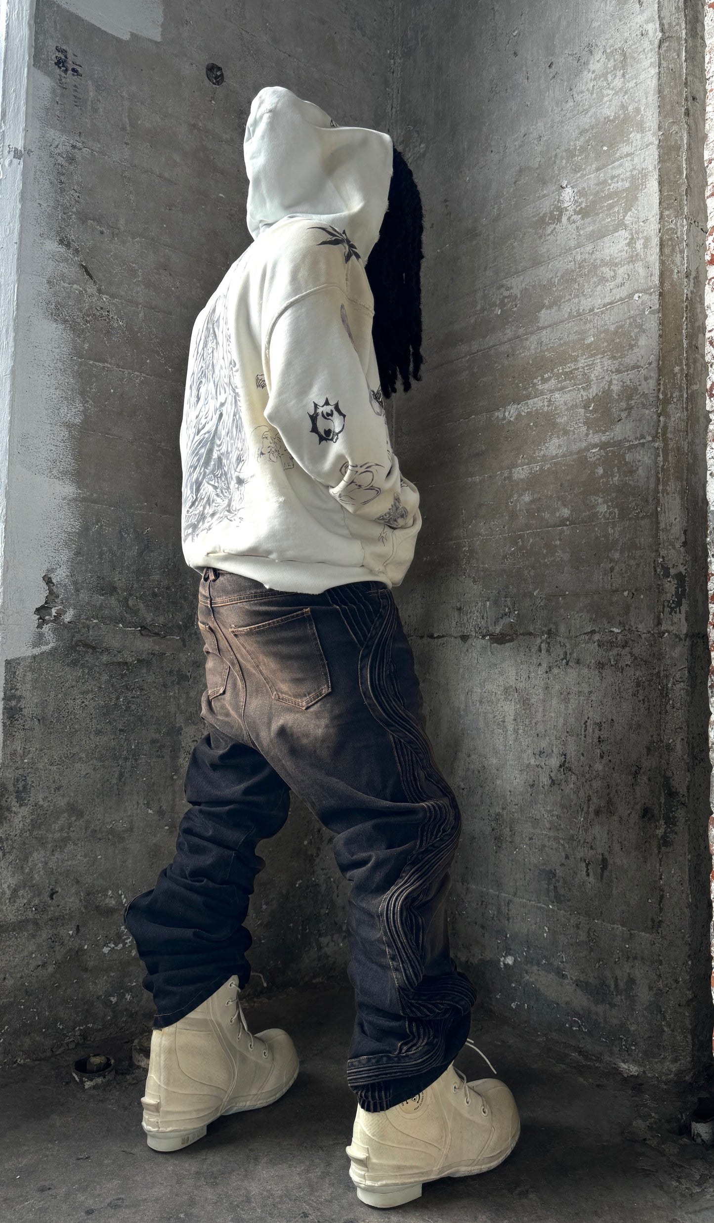 Waved Dirty Denim