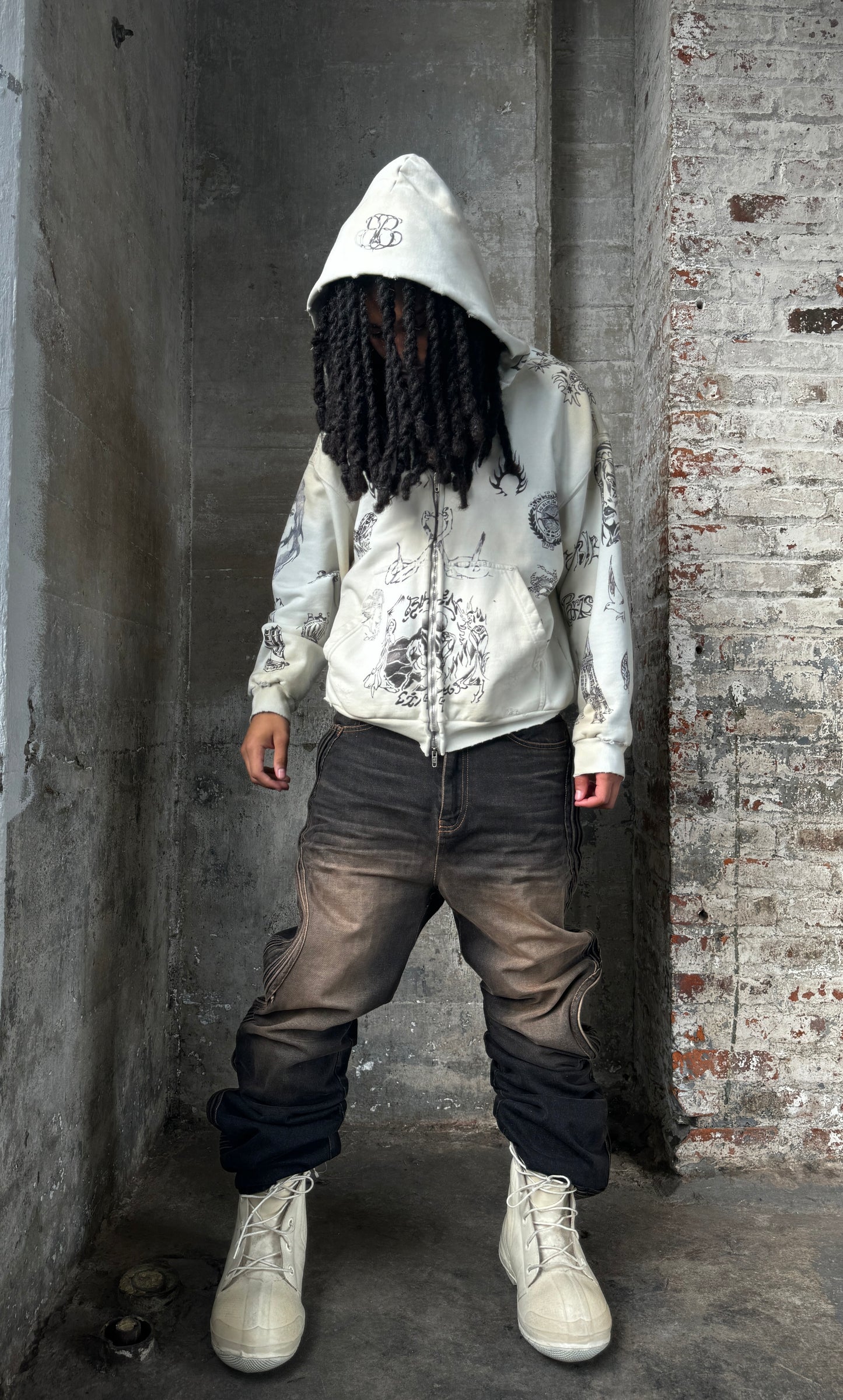 Waved Dirty Denim