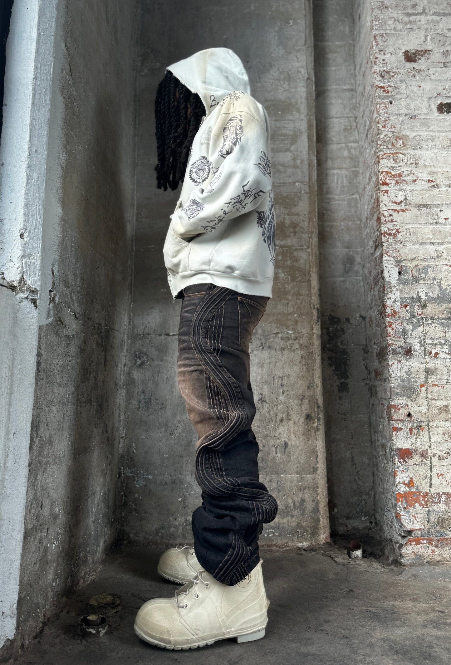 Waved Dirty Denim